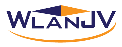 Logo for WLanJV using the company letters with two triangles representing wireless signals